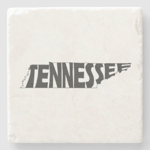 Porta-copo De Pedra Mapa do Tennessee - Nome do Estado em forma de art