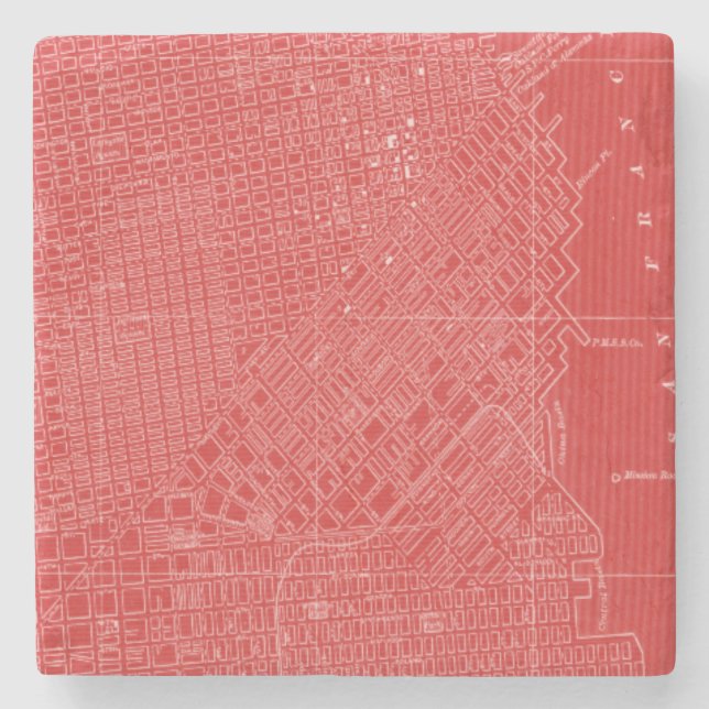 Porta-copo De Pedra Mapa gráfico de São Francisco (Frente)