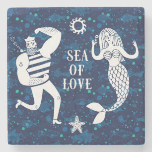 Porta-copo De Pedra Mar do poster do amor