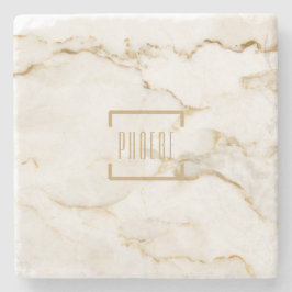 Porta-copo De Pedra Marble de Efeito Dourado do Nome Personalizado Mod