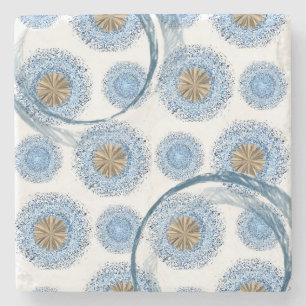 Porta-copo De Pedra Marble Stone Porta copos Floral