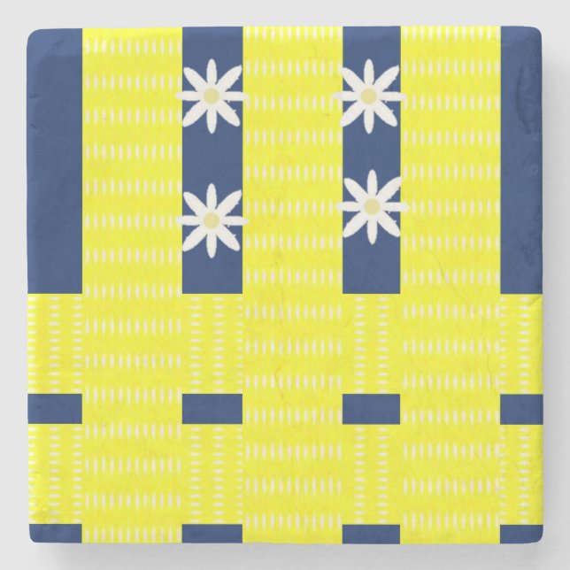 Porta-copo De Pedra Marble Stone Porta copos Floral (Frente)