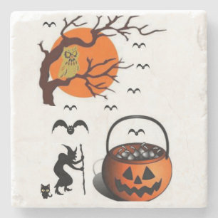 Porta-copo De Pedra Marble Stone Porta copos Halloween