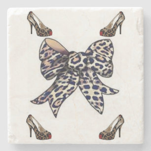 Porta-copo De Pedra Marble Stone Porta copos Lepard