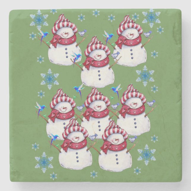 Porta-copo De Pedra Marble Stone Porta copos Natal (Frente)