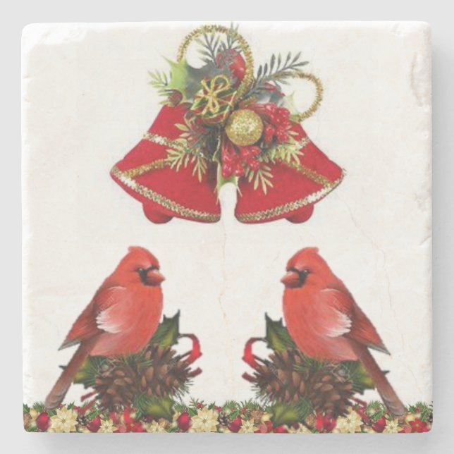 Porta-copo De Pedra Marble Stone Porta copos Natal (Frente)