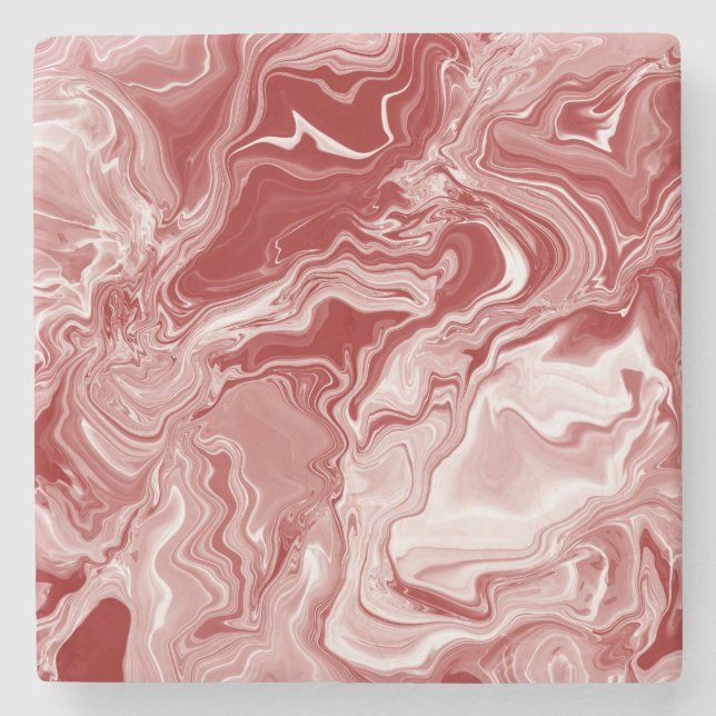 Porta-copo De Pedra Marble Vermelho Clássico (Frente)