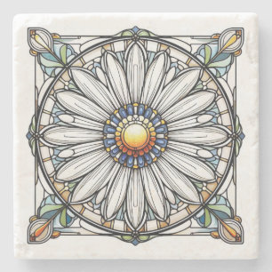 Porta-copo De Pedra Margarida de Vidro Apanhada #2