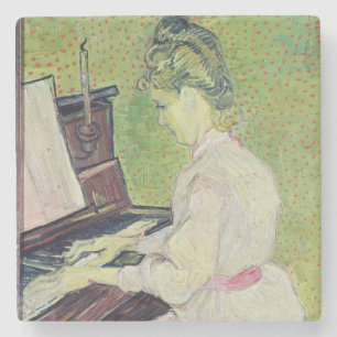 Porta-copo De Pedra Marguerite Gachet de Vincent van Gogh no piano