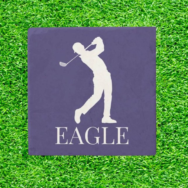 Porta-copo De Pedra Marinho Azul Golf EAGLE (Tee Up the Fun!)