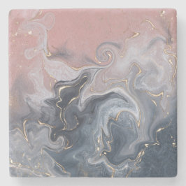 Porta-copo De Pedra Mármore de cor d'água decorativo de Cinzas pretas 