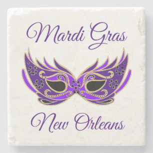 Porta-copo De Pedra Máscara de Mardi Gras New Orleans