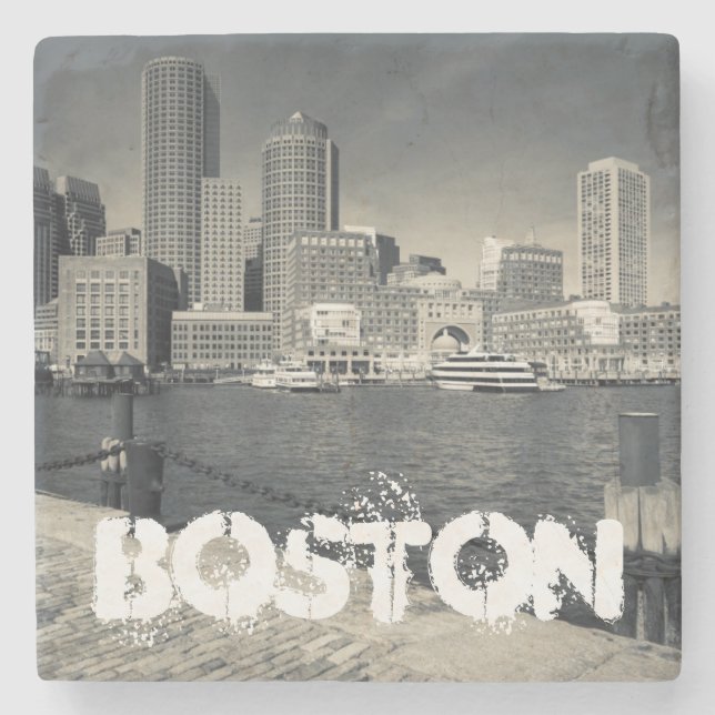 Porta-copo De Pedra Massachusetts, Boston, edifícios Wharf de Rowe (Frente)