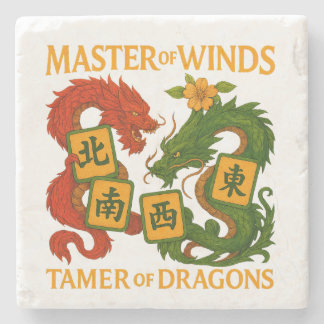 Porta-copo De Pedra Master of Winds-Tamer of Dragons Mahjong Coasters