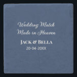 Porta-copo De Pedra Match de casamento feito no paraíso favorece o azu<br><div class="desc">design</div>