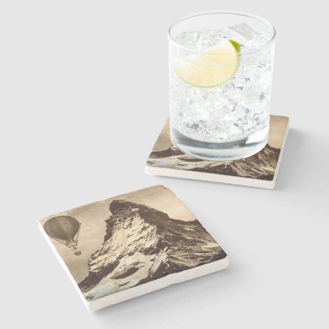 Porta-copo De Pedra Matterhorn Steampunk (Lateral)