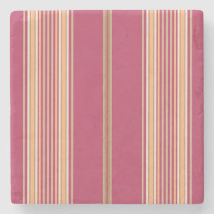 Porta-copo De Pedra Mauve Pink e Ecru, Porta copos da praça Stripes