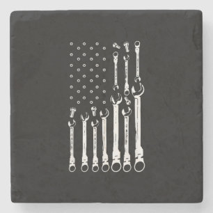 Porta-copo De Pedra Mecânico do carro de bandeira Patriótica Americano