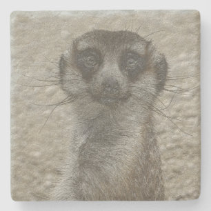 Porta-copo De Pedra meerkat metálico