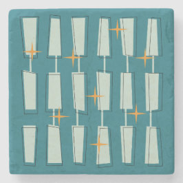 Porta-copo De Pedra Meio século Modern Atomic Blocks Teal, Aqua