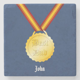 Porta-copo De Pedra Melhor Medalha do Pai Dia dos Pais