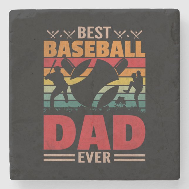 Porta-copo De Pedra Melhor Pai De Baseball Nunca (Frente)