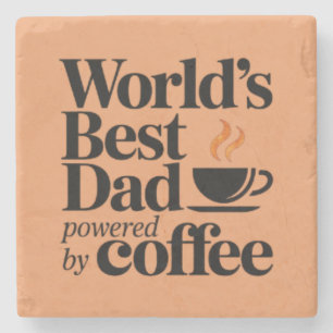 Porta-copo De Pedra Melhor Pai do Mundo Energizado por Café Dia dos Pa