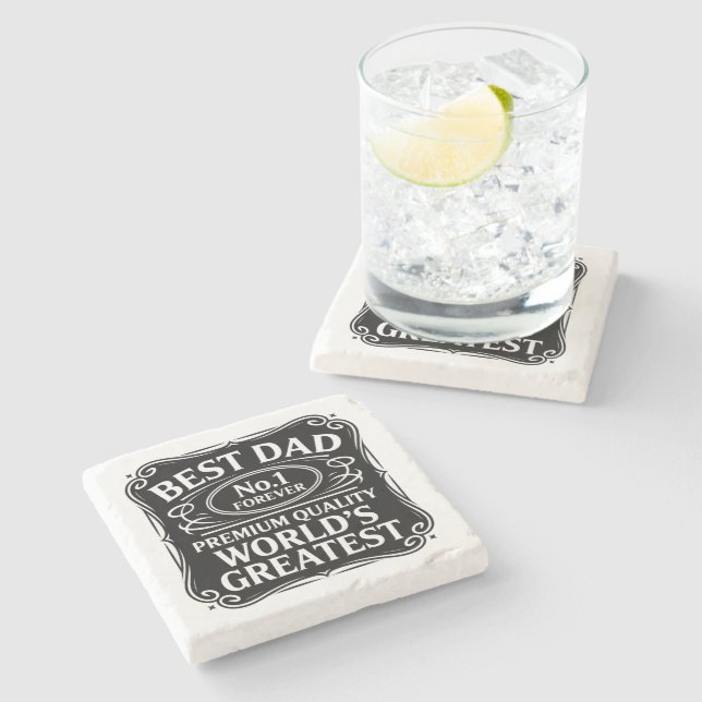 Porta-copo De Pedra Melhor Pai Nunca (Lateral)