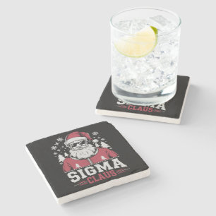 Porta-copo De Pedra Meme do Sigma Papai Noel Legal Natal Rizz Rizzler
