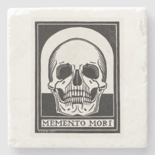 Porta-copo De Pedra Memento Mori Skull Art
