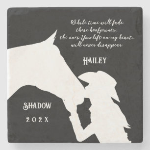 Porta-copo De Pedra Memória do cavalo cita capas pretas