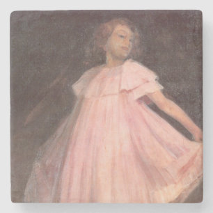 Porta-copo De Pedra Menina Dançarina de Vestido Rosa