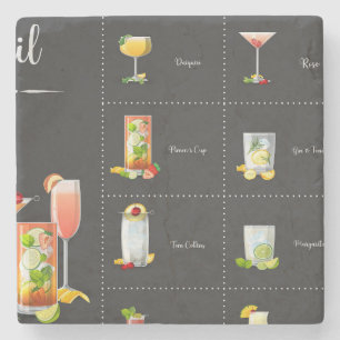 Porta-copo De Pedra Menu Cocktail