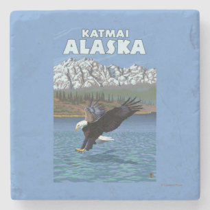 Porta-copo De Pedra Mergulho da águia americana - Katmai, Alaska