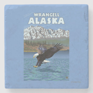 Porta-copo De Pedra Mergulho da águia americana - Wrangell, Alaska