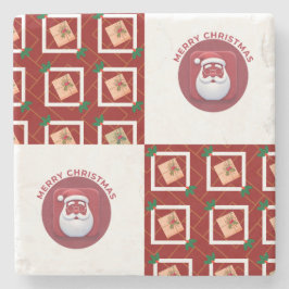Porta-copo De Pedra merry christmas coasters pattern and logo