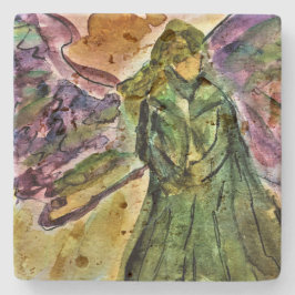 Porta-copo De Pedra Meu azulejo Guardian Angel Travertine