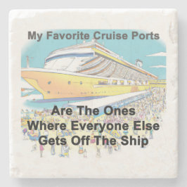 Porta-copo De Pedra Meus Portos de Cruzeiro Favoritos - COASTER