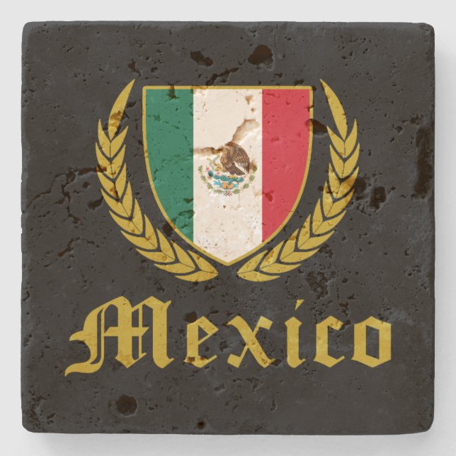 Porta-copo De Pedra México Crest (Frente)