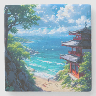 Porta-copo De Pedra Midori to Umi no Michi