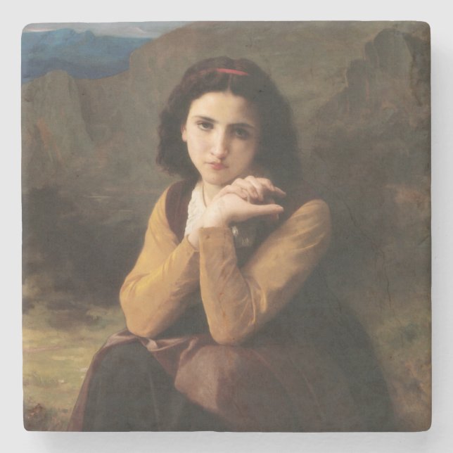 Porta-copo De Pedra Mignon Innocence of Adolescent Girl, Bouguereau (Frente)