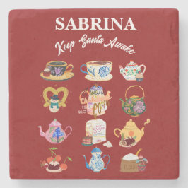 Porta-copo De Pedra Mikitiez café, natal, citando cafeína fofa