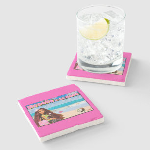 Porta-copo De Pedra Mikitiez Thailand coconut Beach lotus rosa branco