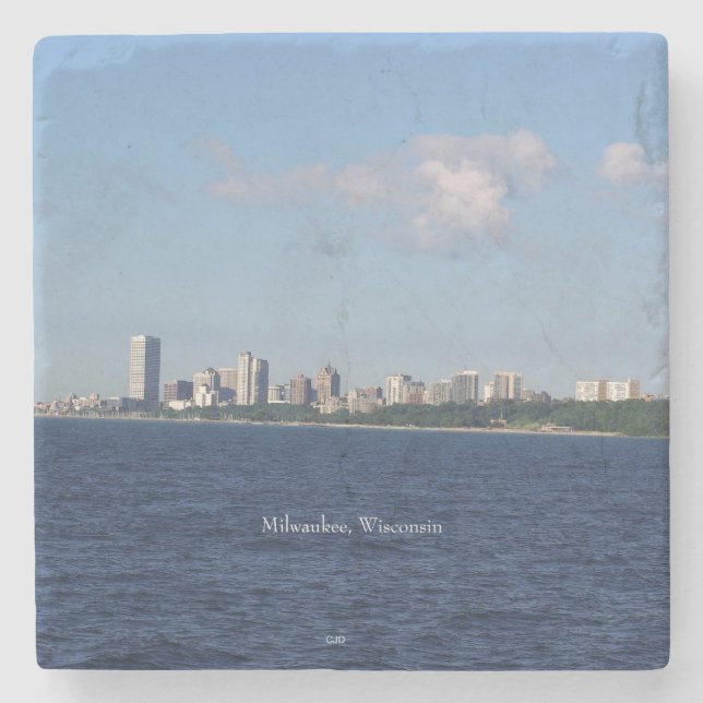 Porta-copo De Pedra Milwaukee Skyline Stone porta copos (Frente)