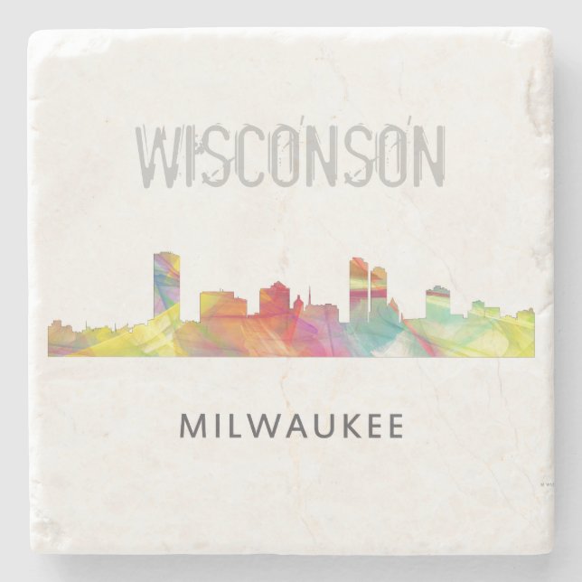 PORTA-COPO DE PEDRA MILWAUKEE, SKYLINE WB1 DE WISCONSON - (Frente)