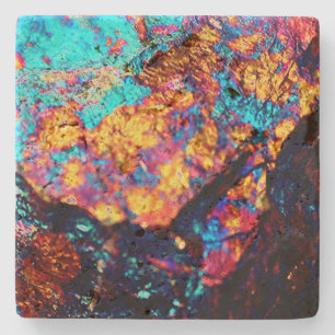 Porta-copo De Pedra mineral cristal de calcopirita pedra preto azul ou