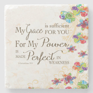 Porta-copo De Pedra Minha graça é suficiente