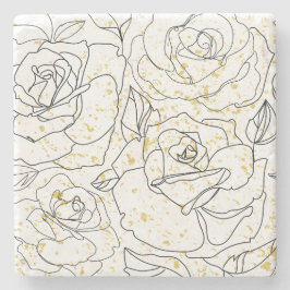 Porta-copo De Pedra Minimalist Rose Line Art Pattern Decorative Throw 