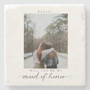 Porta-copo De Pedra Minimalista Você será minha Madrinha de casament