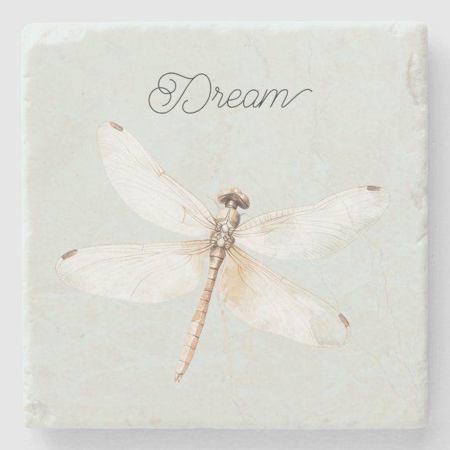 Porta-copo De Pedra Mint Dragonfly Dream (Frente)